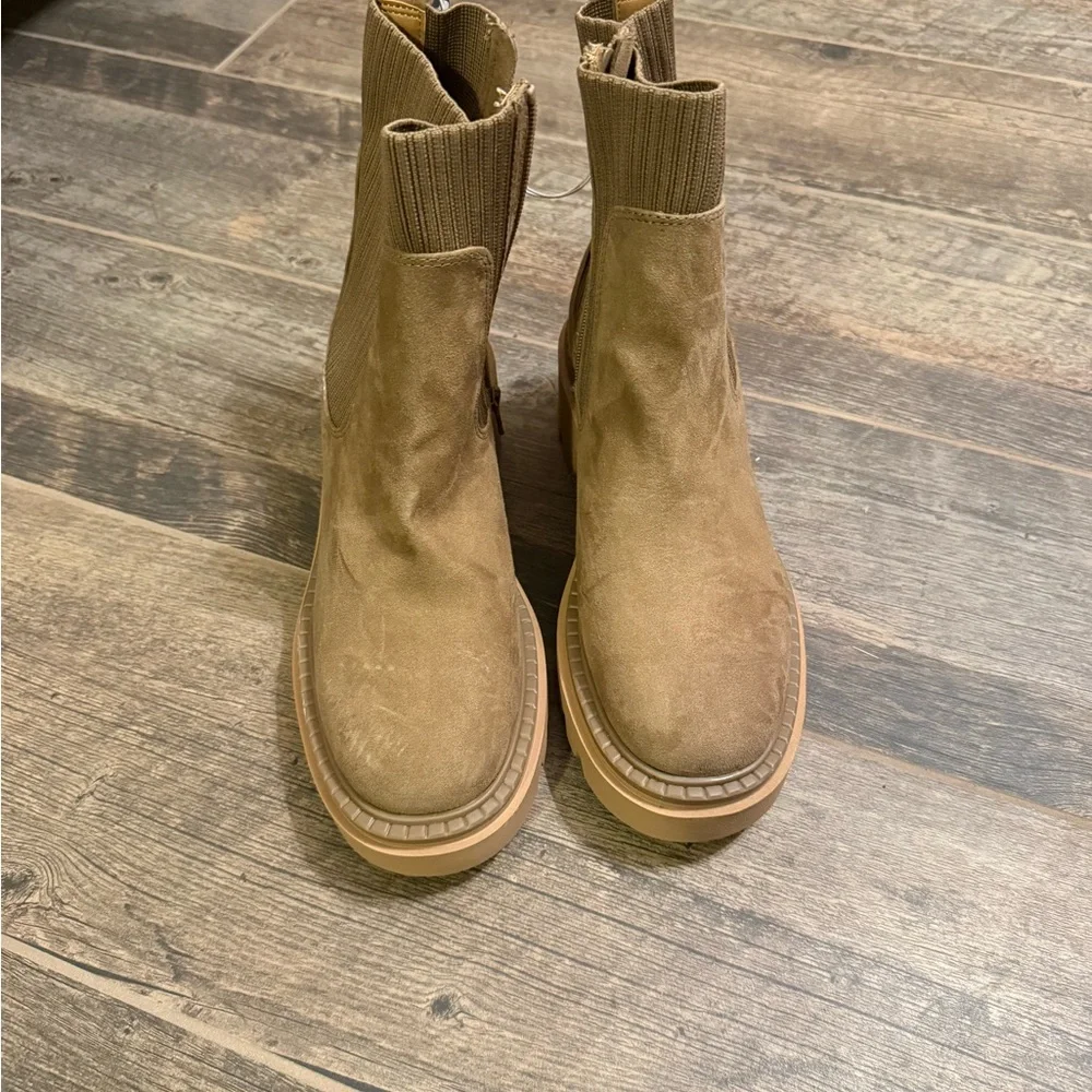 a new day Chestnut Suede Platform Chelsea Booties